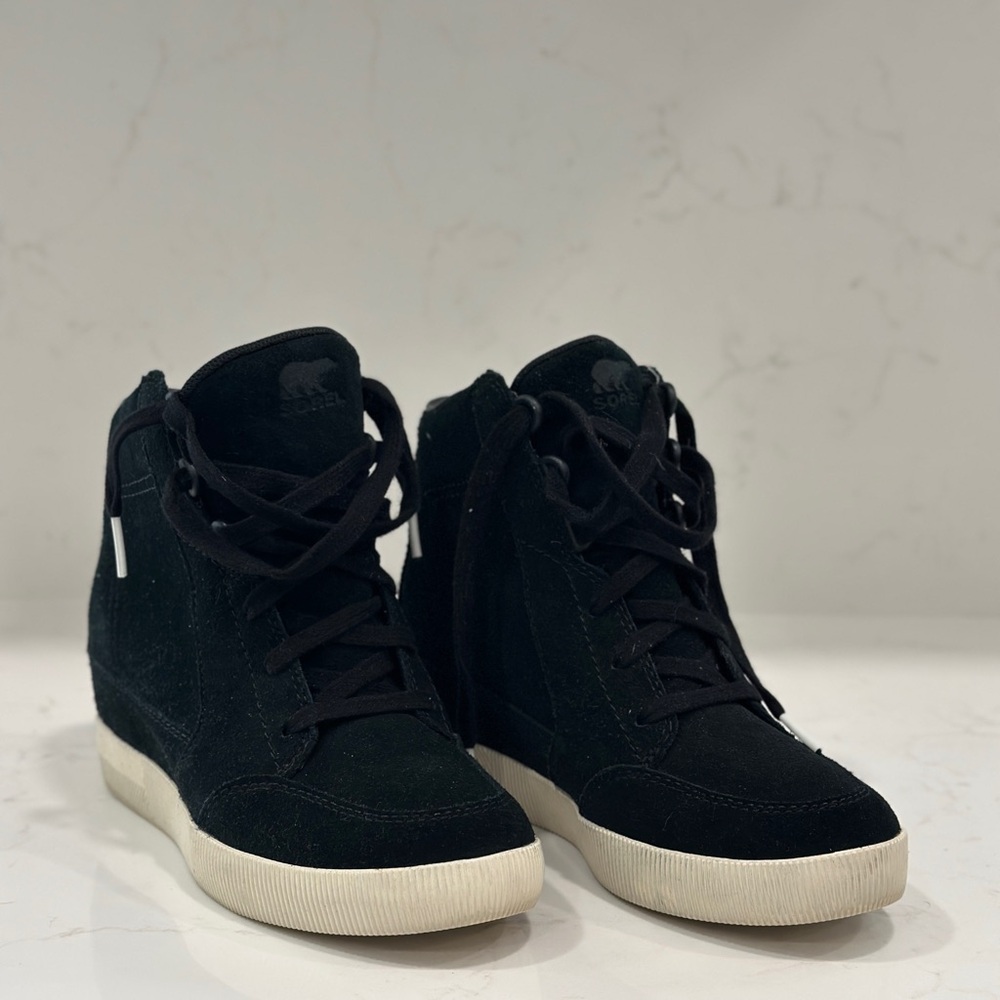 Sorel Black Suede High-Top Sneakers
